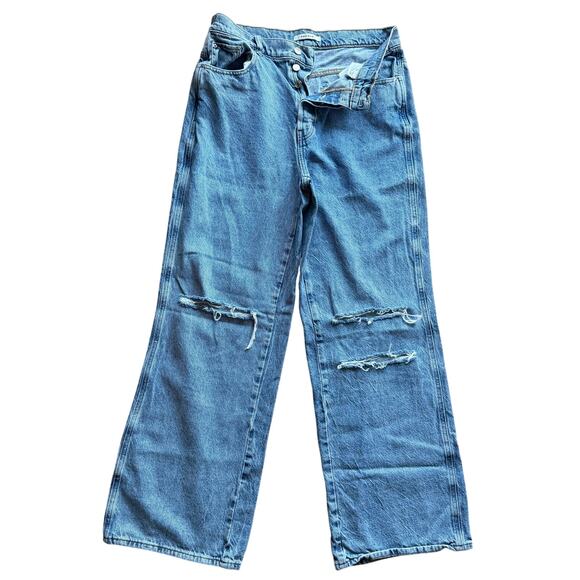 Pacsun Baggy Jean Wide Leg Distressed Denim Size 30 90's Retro High Rise Grunge - Picture 1 of 14